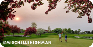 Playing golf on a golf course