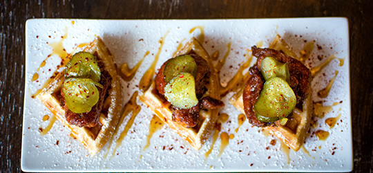 An image of a chicken and waffles dish.