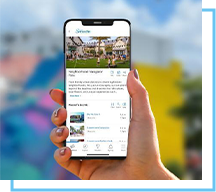 girl using phone app to explore sarasota florida