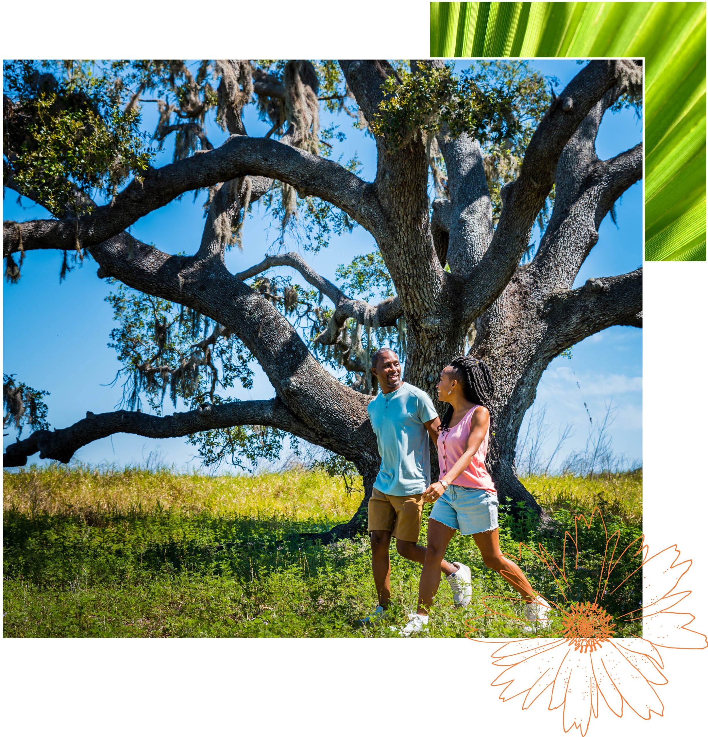 couple in the wild in myakka river state park