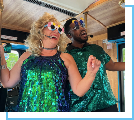 people enjoying a trolley tour in sarasota