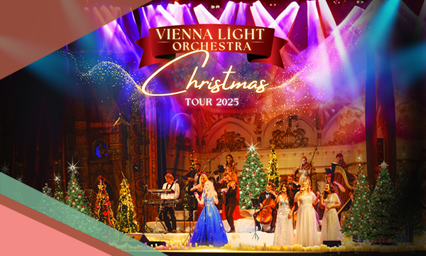 Musicians, singers and Christmas trees onstage for the Vienna Light Orchestra show