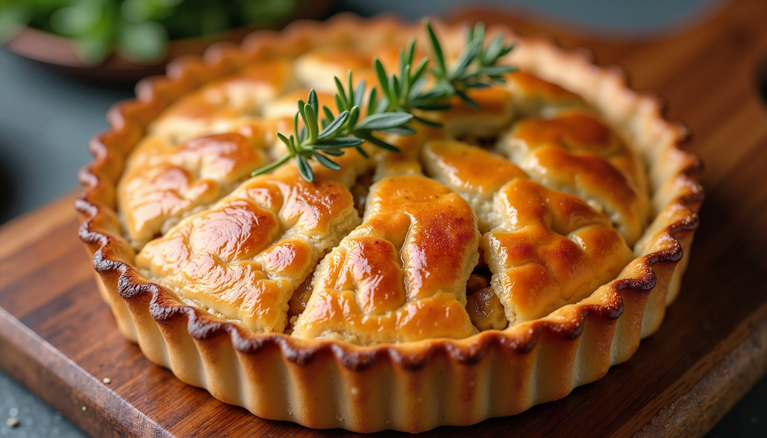 Tourtiere with garnish
