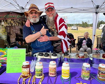 A moonshine display at the Louisiana Moonshine Festival in Vernon Parish.