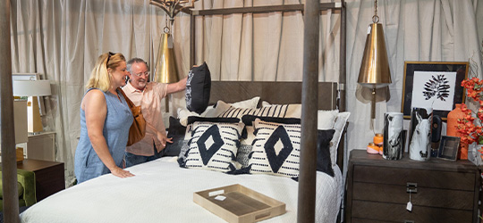 Couple shopping in Antique Alley