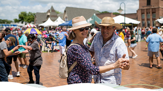 Couple dancing at Scott Boudin Festival