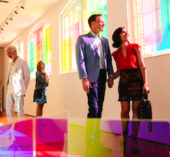 people looking at art at sarasota art museum