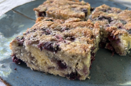 Slice of blueberry cake 