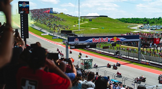 A MotoGP Red Bull Grand Prix of the Americas race at the Circuit of the Americas in Austin, Texas