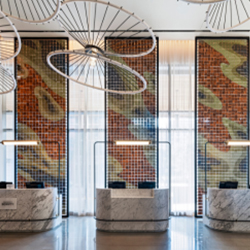 eception lobby inside the Austin Marriott Downtown in Austin, Texas