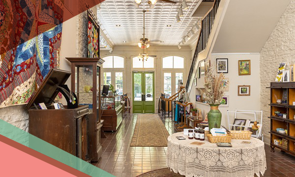 Items on display and for sale inside the historic Old Bakery and Emporium in downtown Austin, Texas
