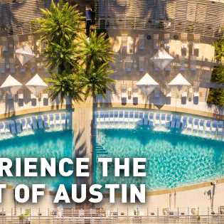 Overhead view of the pool at the Fairmont Hotel in Austin, Texas